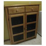 Oak Cabinet with metal detail 