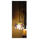 1960s Stained GlassHanging Lamp 
