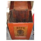 Antique Wood Coffee Bin 