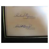 Signed original from president Nixon - First man on the moon stamp and letter to the Hattan