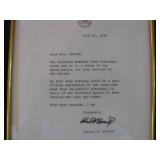 Signed original from president Nixon - First man on the moon stamp and letter to the Hattan