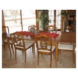 Dining Table - 6 Chairs 3 Leafs 