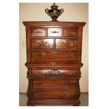 Beautiful Intricate Carved Wood Detailing made of Solid Wood 7 Drawer Chest
