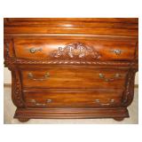 Beautiful Intricate Carved Wood Detailing made of Solid Wood 7 Drawer Chest