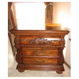 Beautiful Intricate Carved Wood Detailing made of Solid Wood Night Stand 2 of 2 