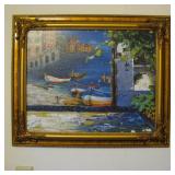 Outstanding Venice Italy Canal Painting - Signed 