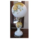 Magnificent Antique Electric Globe Table Lamp Signed 