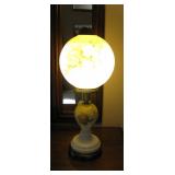 Magnificent Antique Electric Globe Table Lamp Signed 