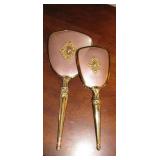 Antique Vanity Mirror and Brush set 