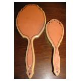 Antique Art Deco Vanity Mirror and Brush set 