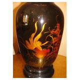 Fantail Goldfish - Black Vase 