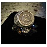 Sterling Mexico Numbered Coin Ring  