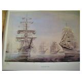 Schooner Ships Large Vintage Print - Needs Frame 