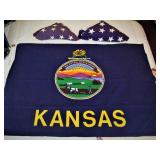 Kansas and American Flags