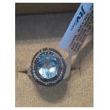 Prasiolite and Black Spinel Ring 