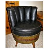 Vintage Whiskey Barrel Swivel Chairs with Table 
