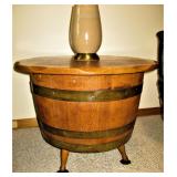 Vintage Whiskey Barrel Swivel Chairs with Table 