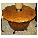 Vintage Whiskey Barrel Swivel Chairs with Table 