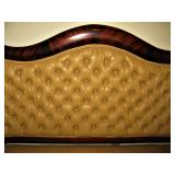 Antique Settee Tufted Leather with Matching Chairs from Italy 