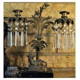 European Iron Candlestick holders Carved. 