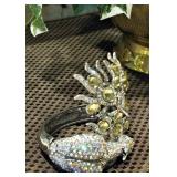 Bold Peacock Crystal Hinge Bracelet 