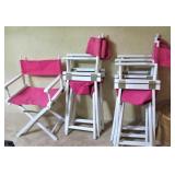 Pink Folding Director Chairs 