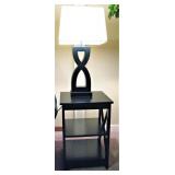 Modern Wood End Tables and Lamps 