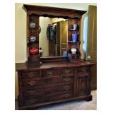 Dark Solid Wood Bedroom Dresser 