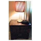 Dark Solid Wood Bedroom Side Table 