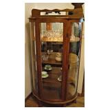 Nice Round Lighted Oak Hutch 