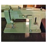 Vintage Built in Sewing Machine Table with Chair