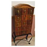 Apothecary Bank of Drawers Wood Cabinet 