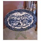 Extra Large Blue Willow Transferware Platter 