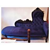 Antique Royal Blue Fainting Couch - Stunning! 