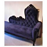 Antique Royal Blue Fainting Couch - Stunning! 