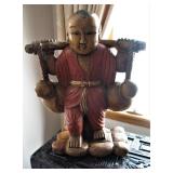 Carved Wood Oriental Statue 