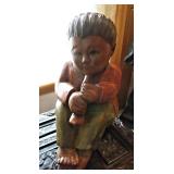 Carved Wood Oriental Statue 