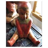 Carved Wood Oriental Statue 