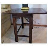 Vintage Inlay Wood Folding Table 
