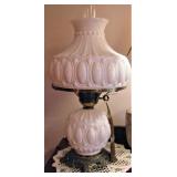 Milk Glass Hurricane Lamp 