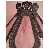 Ornate Cast Iron Glass Panel Lamp 