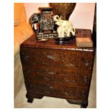 Carved Table with Drawers 