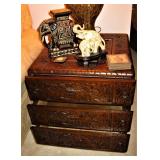 Carved Table with Drawers 