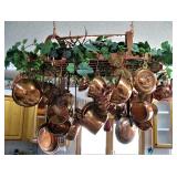 Oval Copper Finish 4ft Pot Rack 
