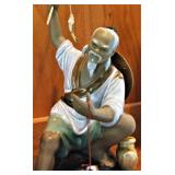 Vintage Oriental Chinese Mudman Pottery Fisherman Bounty 