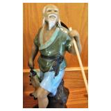 Vintage Oriental Chinese Mudman Pottery Spear Fisherman 