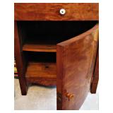 Antique Art Deco Tiger Oak Cabinet with Marble Top 