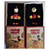 Vintage Mickey and Minnie Mouse Wooden Dolls 