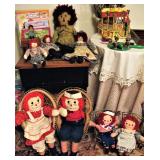 Vintage to Antique Raggedy Ann and Andy Dolls 