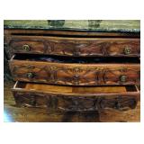 Ornate Wood Antique Marble top Dresser 